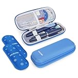 YOUSHARES Insulin Cooler Travel Case - Monjaro Travel Case with 2 Ice Packs, Keep Medicine Cool While Traveling for Diabetic Supplies (Blue)