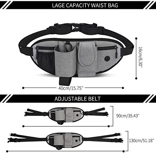 Youyis Hands Free Dog Leash,Retractable Bungee Leash With Seatbelt Buckle And Dual Padded Handless,Dog Walking And Training Belt For Medium And Large Dogs, Adjustable Waist Belt(Grey) #TOP2