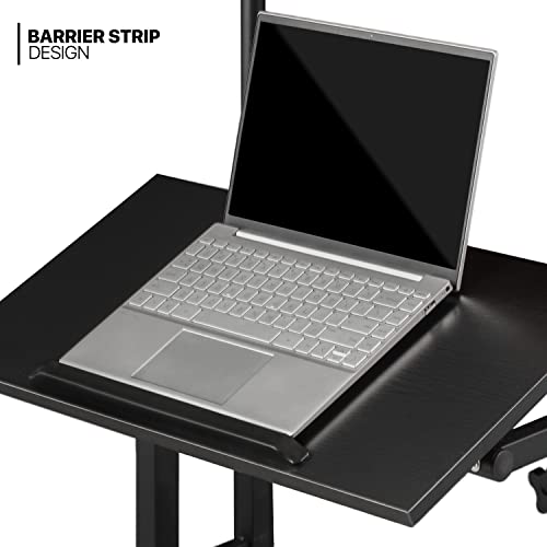 Monibloom A20-DS-003-BK-BK Mobile Desk Workstation Height Adjustable Rolling Laptop Stand Table With Wheels For Home Office Laptop Cart, Computer Desk thumb #5