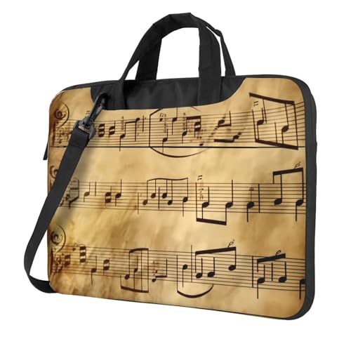 Sac ordinateur portable vintage anti-choc avec imprimé notes de musique