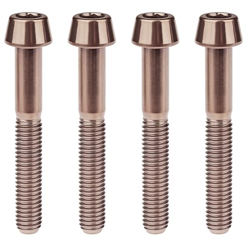 Image of Titanium Ti Bolt M5x9 16 18 20 25 30 35 40 45 50 55 60mm Tapered Head Screws Pack of 4 (M5x40mm, Bronze)