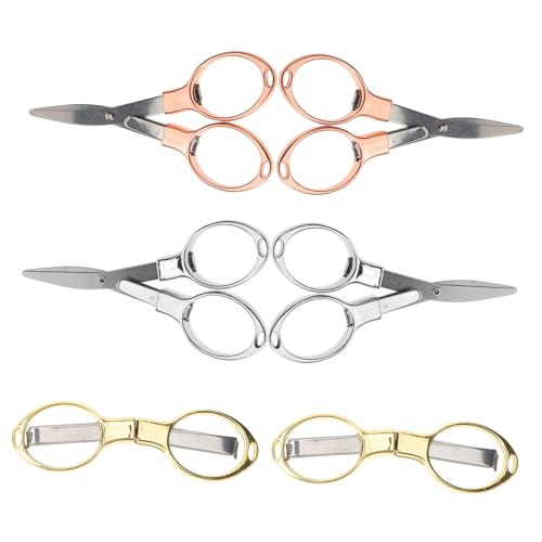 HORIALENCE 6個 折りたたみ式 はさみ 軽量携帯用 折り畳み可能でクラフトや学校作業に メガネや細かい作業にも対応