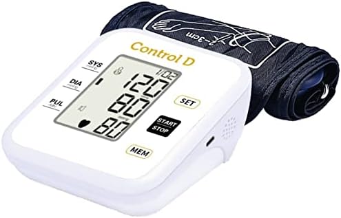 - Control D Fully Automatic Oscillometric Digital Blood Pressure Checking Upper Arm Portable Monitor BP Machine Power With Micro USB (Prime, White)