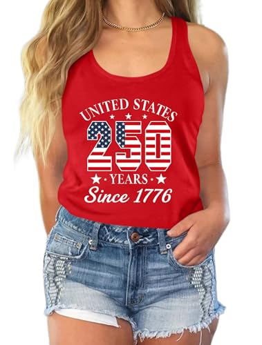 Image of Ithalt Womens American Flag Shirts 4th of July Outfits USA T-Shirt Patriotic Tank Shirt Fourth of July Sleeveless Tops