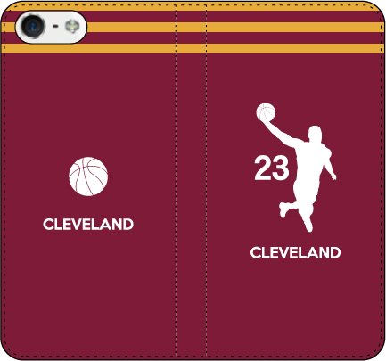 iPhone7/7Plus対応/iPhone用選択可:バスケットシルエット手帳ケース(フルカラー/アウェイ/クリーブランド:23番_B) iPhone6 Plus/6s Plus用 iPhone7/7Plus対応/iPhone用選択可:バスケットシルエット手帳ケース(フルカラー/アウェイ/クリーブランド:23番_B) iPhone6 Plus/6s Plus用