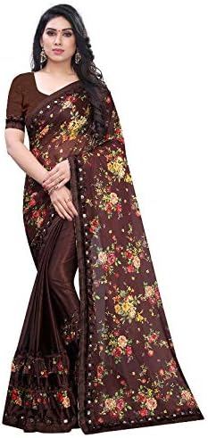 Women's Jacquard Saree with Unstitched Blouse Piece