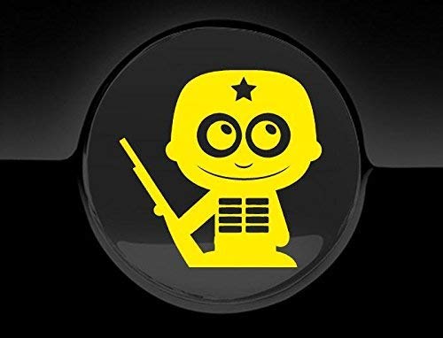 JasonCarlMorgan JCM Adorable Soldier Fuel Cap Cover Car Sticker, Yellow