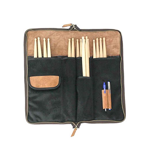Walker & Williams DPV-1 Chestnut Drum Stick Bag with Detachable Straps Holds 10-12 Pairs
