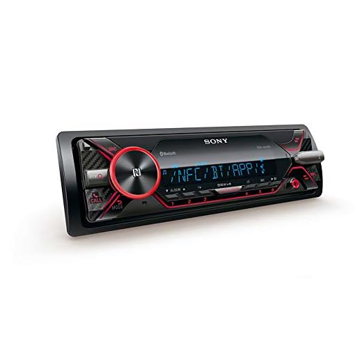 Sony DSX-A416BT - Reproductor multimedia para coche (Bluetooth, NFC, control por voz), Negro/Azul