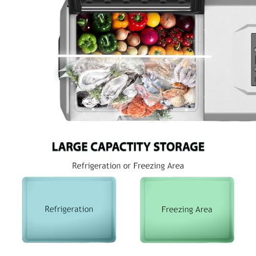 Alpicool ECX30 30L Compressor Car Refrigerator, Portable Camping Fridge DC 12v Freezer for Truck, Campervan, RV, Boat, -20℃ to 20℃, with Telescopic Handle, Rechargeable (Battery not included)