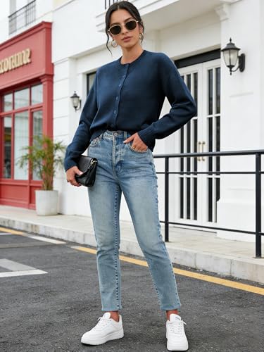 Image of Ibeauti Cropped Cardigan Sweaters for Women 2026 Trendy Spring Y2k Outfit Long Sleeve Button up Open Front Short Knit Sweater