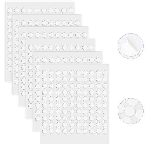 NUTKIT 600 Stück Doppelseitige Klebepunkte Rund Doppelseitige Transparente Klebepads Stark Klein Selbstklebende Klebepunkte Abnehmbar Punkte Aufkleber für DIY Foto Ballon Heim Party Deko(Ø 6mm)
