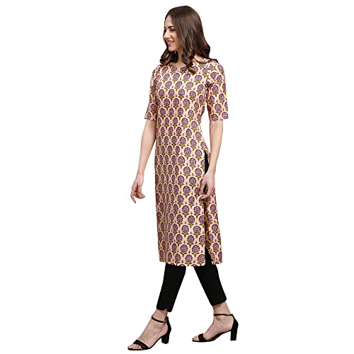 Image of Pinkmint Women's Crepe Digital Print Straight Kurta