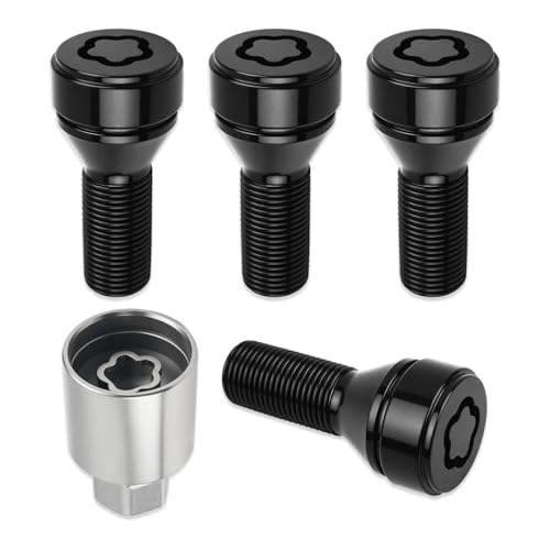 5PCS M14x1.25 Anti-Theft Car Wheel Studs Lock & Wheel Lock Key Replacement OEM 36136792851,Sturdy Car Wheels Bolts Locks Compatible with BMW X5 X3 X6,Professional Cars Wheels Locks Bolt