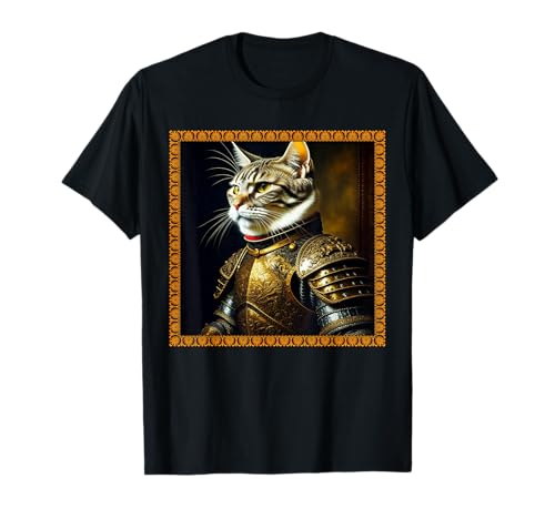 Funny CAT Medieval Portrait Oil Painting T-Shirt