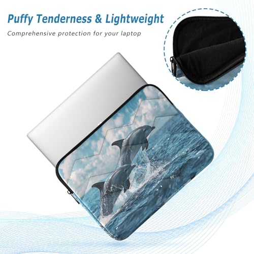 Funda para portátil 13-14 pulgadas con diseño de delfines miniatura 5