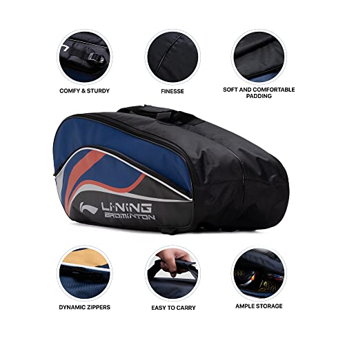 Sac de Badminton Li-Ning Panther Bleu Roi en Polyester à Double Fermeture