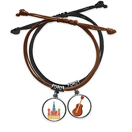Pulsera de catedral de Moscú pulsera cuero mano cadena guitarra hombre mujer