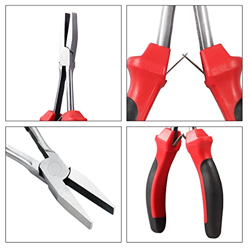 Image of Mini Long Reach Flat Nose Pliers Smooth Jaw 6.5-Inch Duckbill Pliers Long Reach Plier for Hard-to-Reach Areas, Jewelry Making Tool for Jewelry Making Wire Bending Straightening Wire