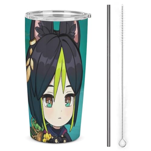 コップ 原神 提?里 Tighnari ティナリ マグカップ 車用 タンブラー メンズ 車載 自動車カップ 魔法瓶 水筒 水カップ ポット 旅行杯 ケトル コーヒーカップ ストロー付き レディース 蓋付き 持ち運び マグボトル ステンレス鋼 ダイレクトタイ