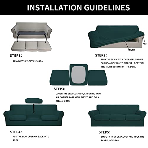 Image of Easy-Going 4 Pieces Oversized Stretch Couch Cover for Dogs Washable