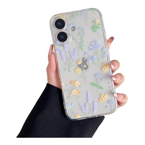 RALEAVO iPhone 16 Floral Case - Purple Cover