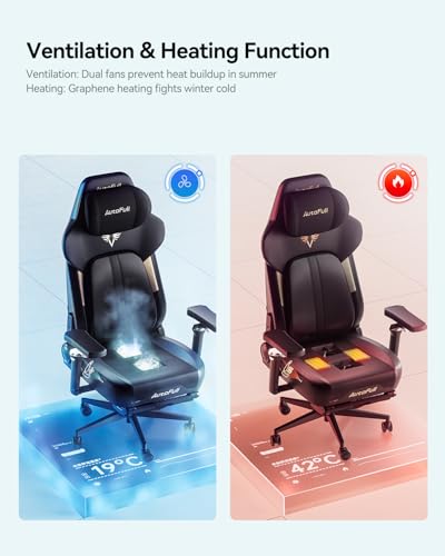 Gaming Chair with Massage and Footrest