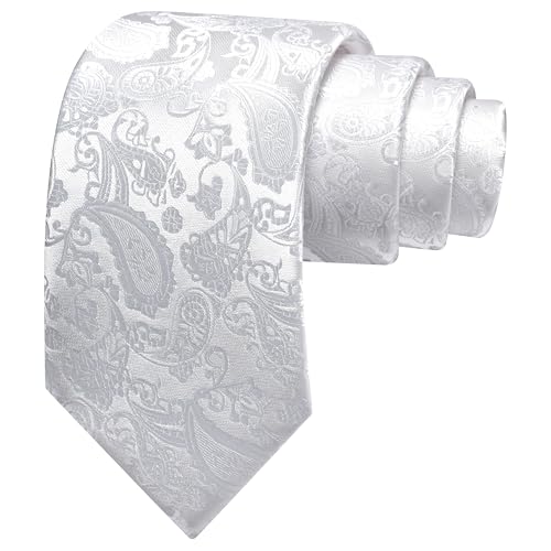 Image of GUSLESON 3.15 inch(8cm) Fashion Paisley Ties Mens Woven Jacquard Necktie for Wedding