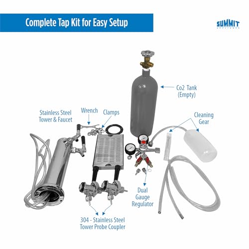 Summit SBC683OSTWIN 24" Wide Built-in or Freestanding Outdoor Beer Kegerator, Dual Tap, Weatherproof, Automatic Defrost, Digital Thermostat, Tap Cool System, Adjustable Shelves, four Casters on Fridge.com