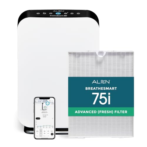 Image of Alen 75i HEPA Air Purifier, Advanced Filter, Covers 2,800 Sq Ft | For Smoke, Asthma, VOCs, Dust, Pollution, Allergens, Viruses & Fur with True HEPA filter. App to Control & Data