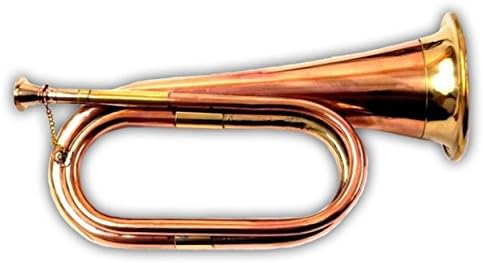 AnNafi® Copper Bugle | Solid Copper Bugle US Military Cavalry Horn | Boy Scout Bugle | Army Military Brass Bugles | Musical Instrument & Home Decor Classic Style Retro Horn | Band & Orchestra Bugle
