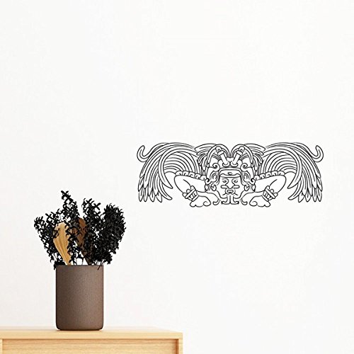 Autocollant mural art Égypte déco amovible motif totem asymétrique noir - 2