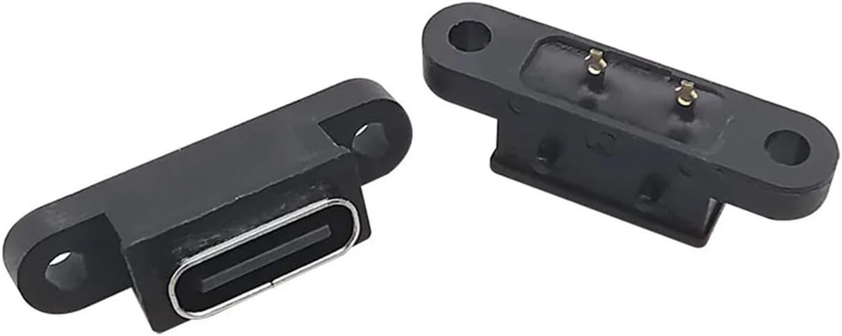 1/2/5Pcs Waterproof USB Type C 2 Pin Female Socket Port with Hole Charge Charging Interface USB C Connector(5Pcs)