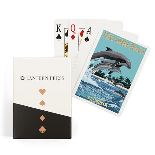 Lantern Press Fort Myers Beach, Florida, Baraja de 52 cartas póker