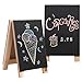 MyGift Tabletop Mini Wooden Easel Chalkboard Sign, Erasable Double-Sided Message Memo Board