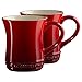 Le Creuset Cherry Stoneware 14 Ounce Tea Mug, Set of 2