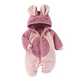 Baby Schneeanzug Fleece Warm Baby Overall Winter für Herbst Winter, Niedliche Tier Styling Strampler mit Kapuze für Baby Mädchen Junge 9-12 Monate
