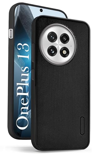 Image of Jkobi Back Cover Case for OnePlus 13 (Textured Grip Design | Micro-Fiber Cloth Inside | Slim and Light Weight | Soft Touch and Feel | Black)