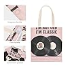 WDdZzyy Vinyl Lovers Retro 50s Tote Canvas Bag for Women With Pockets With Handles Reusable Tote Bags Bulk Hostess Gifts #3
