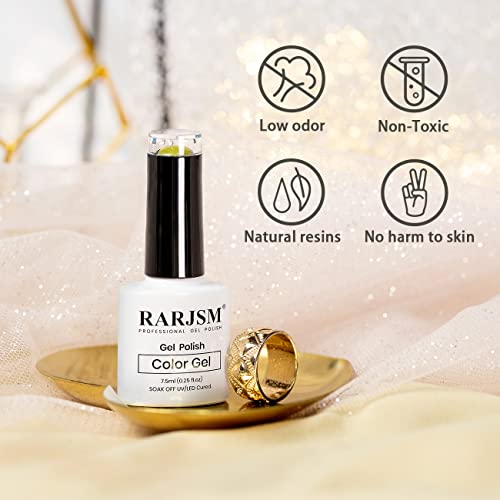 Rarjsm Reflective Gel Nail Polish, Yellow Gel Nail Polish, 7.5Ml 0.25Floz Yellow Nail Gel Glitter Gel Polish Summer Candy Collection Diamond Shimmer For Starter Nail Diy At Home Uv Led Lamp Required #TOP3