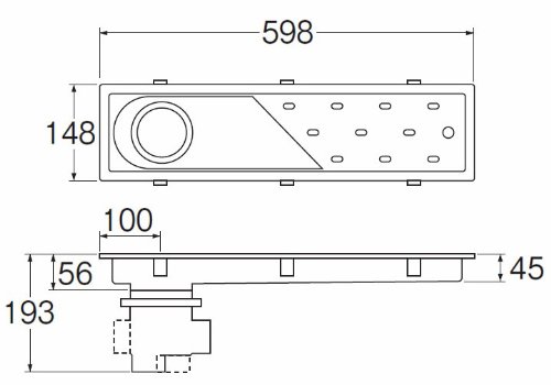 Amazon | SANEI(サンエイ) 浴室排水ユニット 150mmタイル用 縦・横排水 