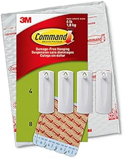 Command Sawtooth Picture Hangers, Damage Free Hanging Frame Hangers, No Tools Wall Hooks for Hanging Christmas Decorations in Sawtooth Frames, 4 White Picture Frame Hangers and 8 Command Strips