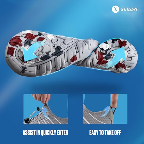 Image of SIMARI Mens Womens Water Shoes Sports Quick Dry Barefoot Diving Swim Surf Aqua Walking Beach Yoga