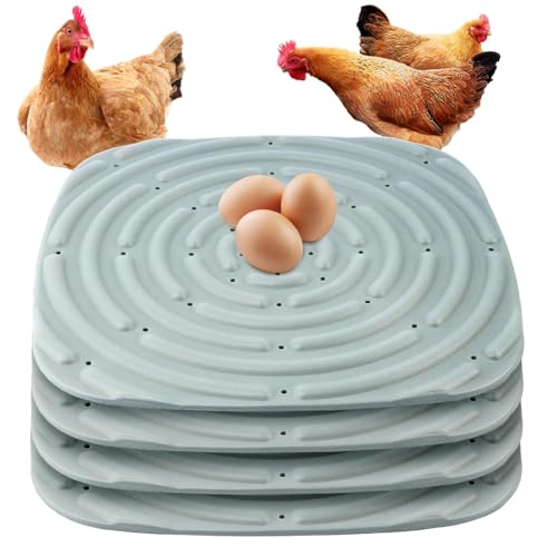 Lot de 4 tapis de nidification pour poulet, tapis de nidification lavables de 30 cm pour poulailler, literie en éponge douce pour pondre des œufs, poulailler, accessoire pour poules et oiseaux (gris)