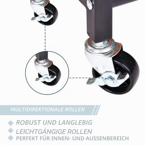 Signature Fitness Fitvids Garagen-Sportgerät-Organizer, Garagenball-Aufbewahrung, Sportausrüstung, rollender Ball-Aufbewahrungswagen, schwarz, Stahl