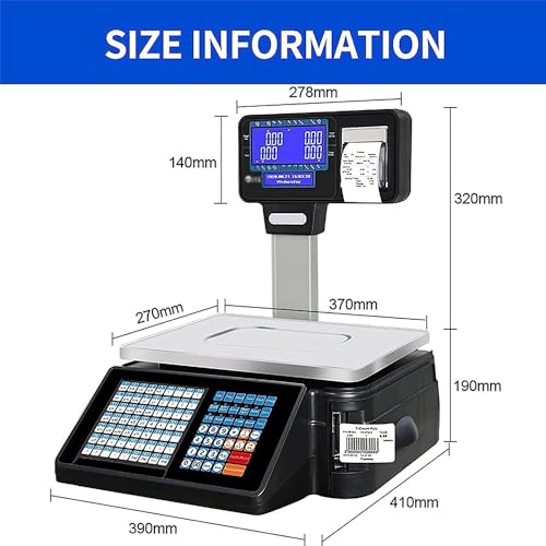 Báscula electrónica con impresora y pantalla LCD doble miniatura 5