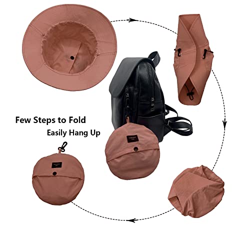 Image of woogwin Waterproof Bucket Rain Hat with Chin Strap Quick Dry Packable Boonie Sun Hat Safari Hat UV Protection