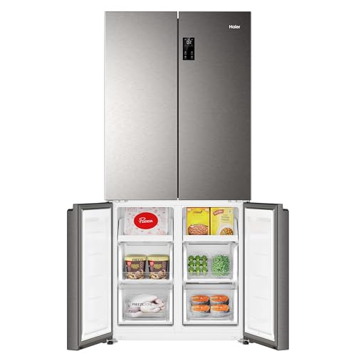 Image of Haier 520 L, 4-Door Side by Side Refrigerator with Convertible Fridge Space & Inverter Technology (HRB-600IS-1, Steel Inox)