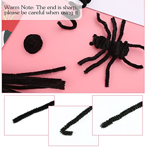 60 peças de limpadores de cachimbo pretos, limpadores de cachimbos, haste de chenille, limpadores de