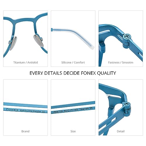Image of FONEX Pure Titanium Glasses Frame Men Square Magnet Clip On Eyeglasses with Polarized Lens